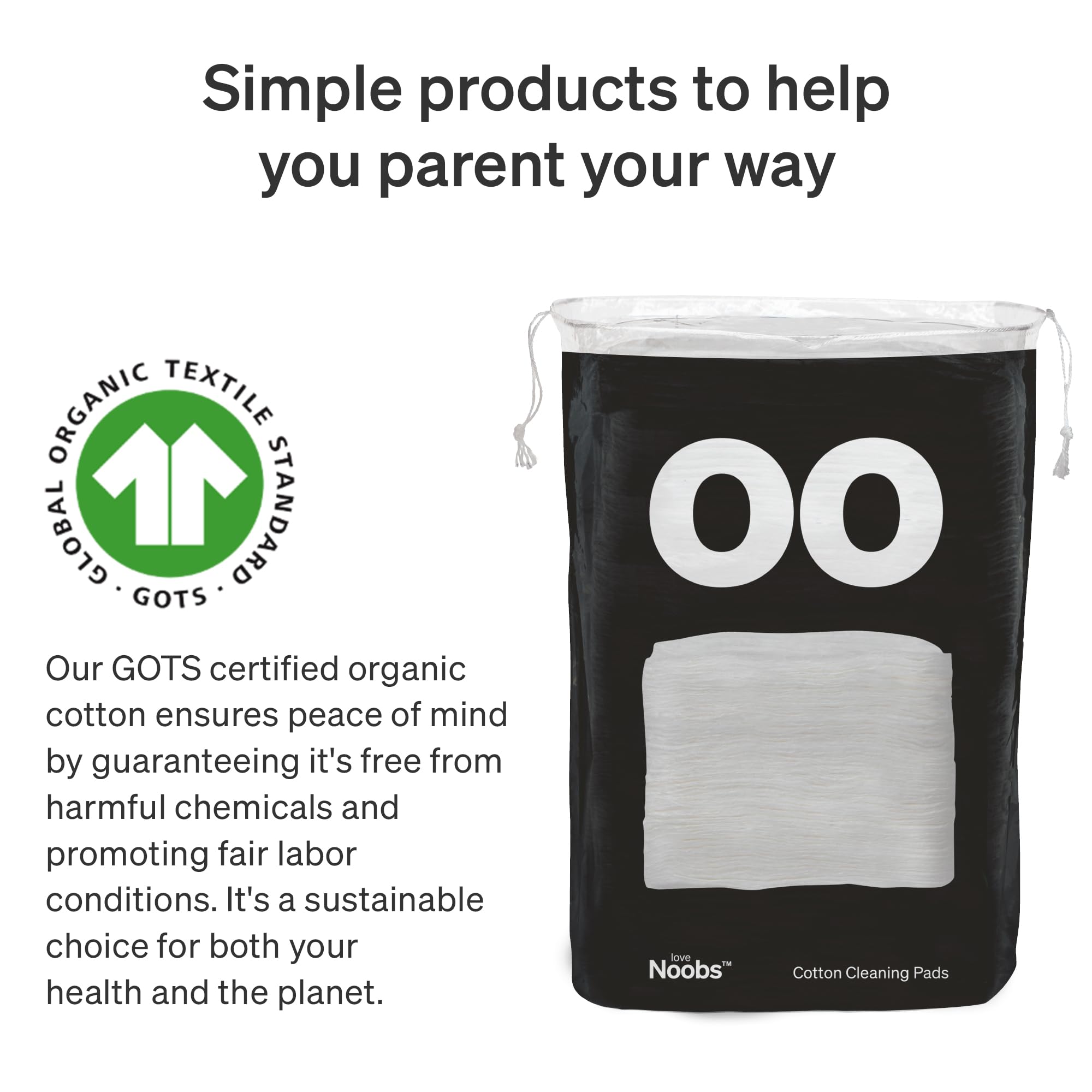 Love Noobs ultra-soft large cotton pad ready for diaper changes.