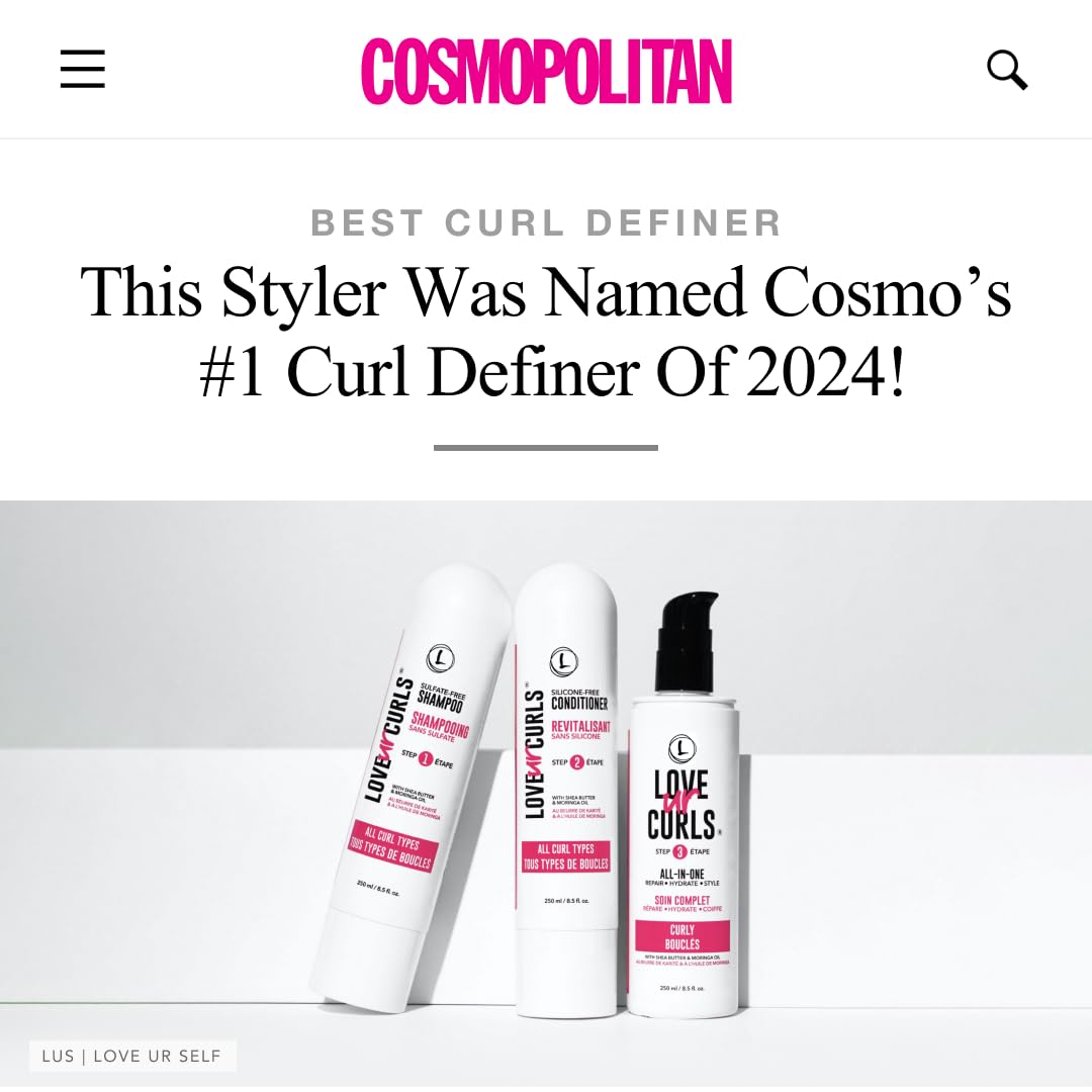 Love Ur Curls all-in-one styler tube for defined, soft curls.