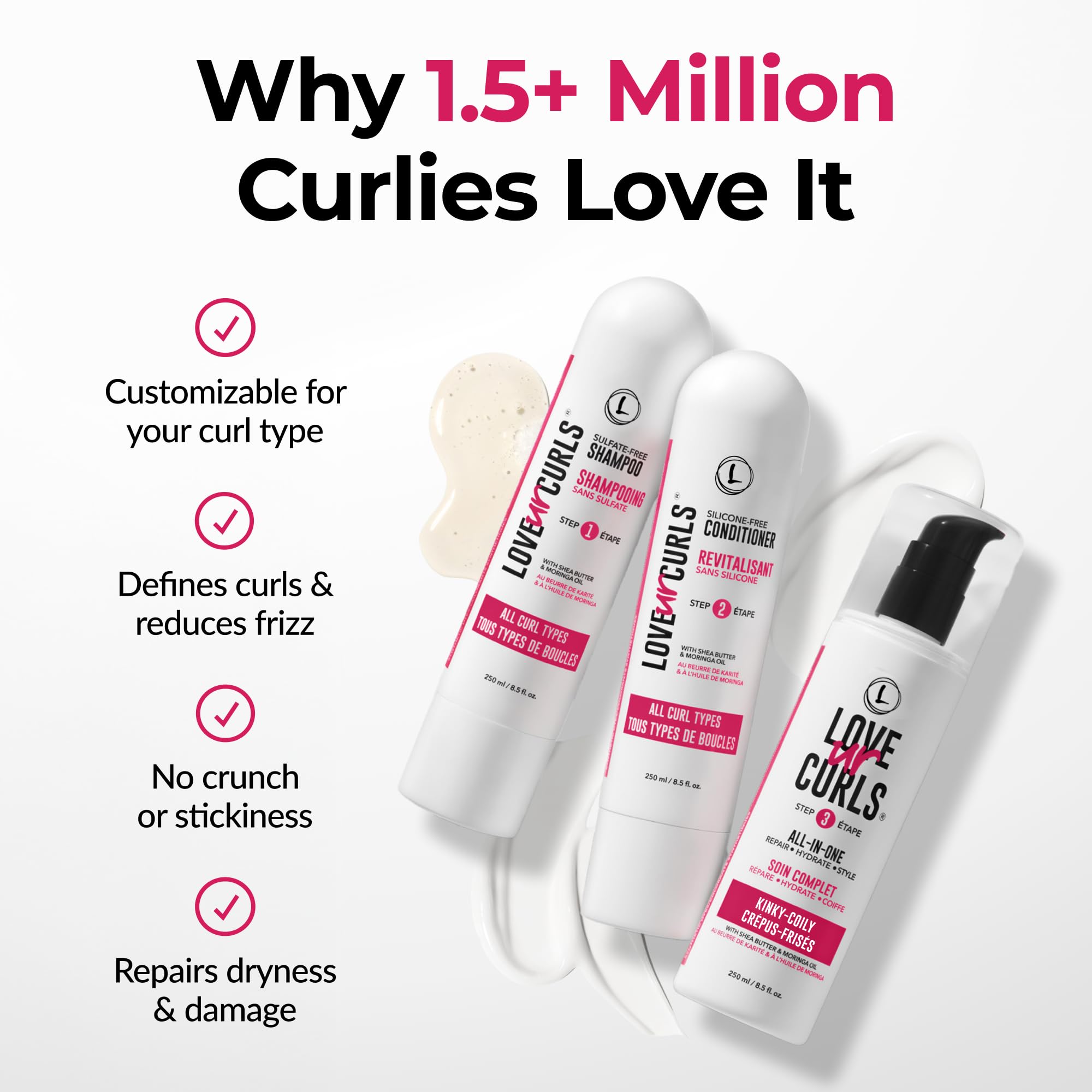 Love Ur Curls applying styler to dry hair for definition