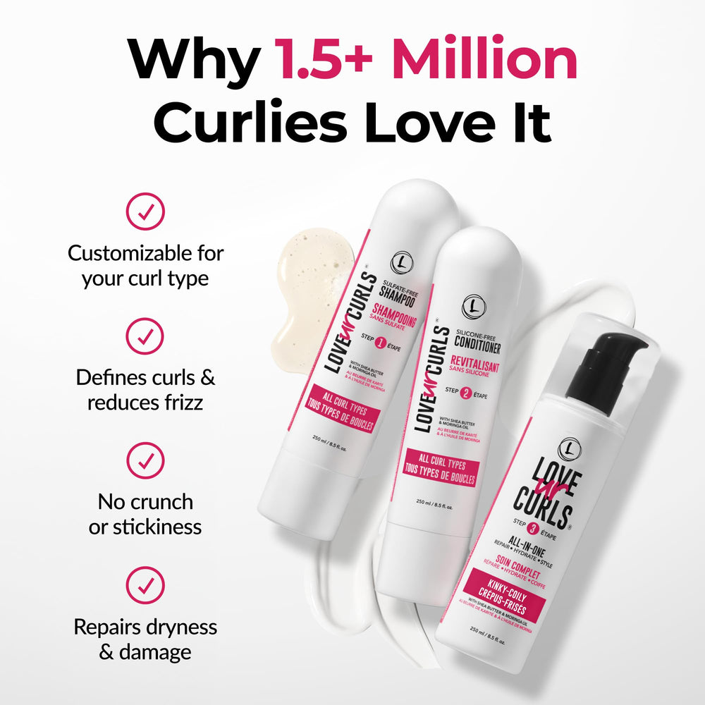 Love Ur Curls applying styler to dry hair for definition
