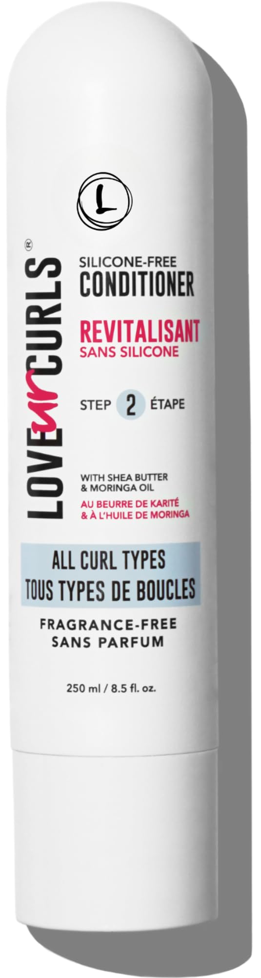 Love Ur Curls fragrance-free conditioner bottle showing lightweight hydration for curls