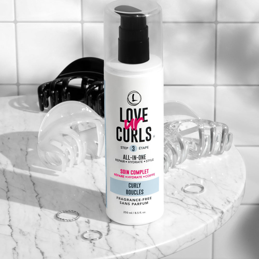 Love Ur Curls Shea Butter visual emphasizes nourishing repair for curls