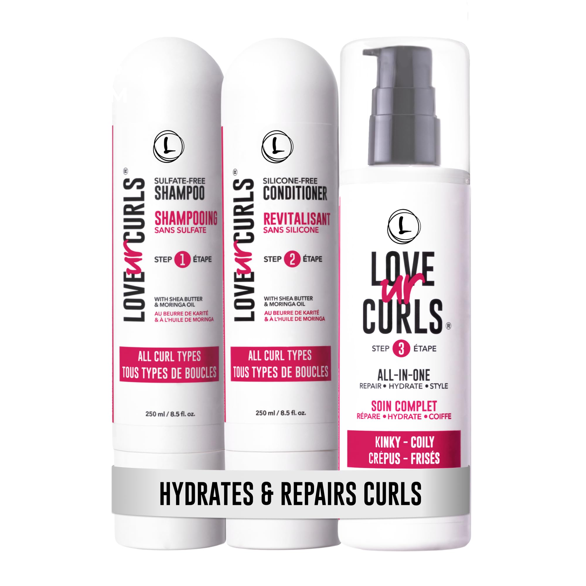 Love Ur Curls Gentle Shampoo bottle demonstrates nourishing cleanse for curls