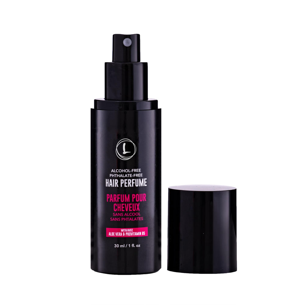 Love Ur Curls hair perfume bottle showing signature scent for refreshed curls.