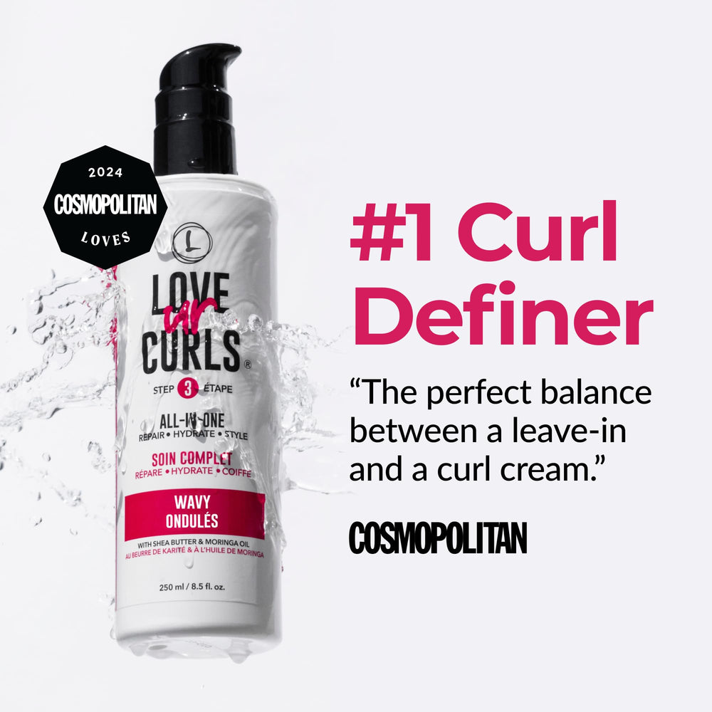 Love Ur Curls natural waves defined and shiny after styling.