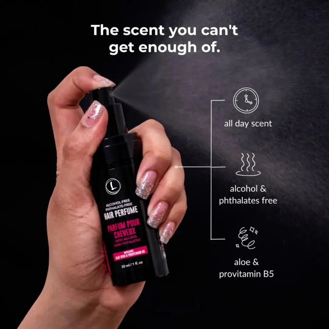 Love Ur Curls mist application on hair demonstrates quick refreshing spritz.
