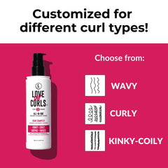 Love Ur Curls Ultra-Hydrating Conditioner bottle for detangling with frizz-free shine.