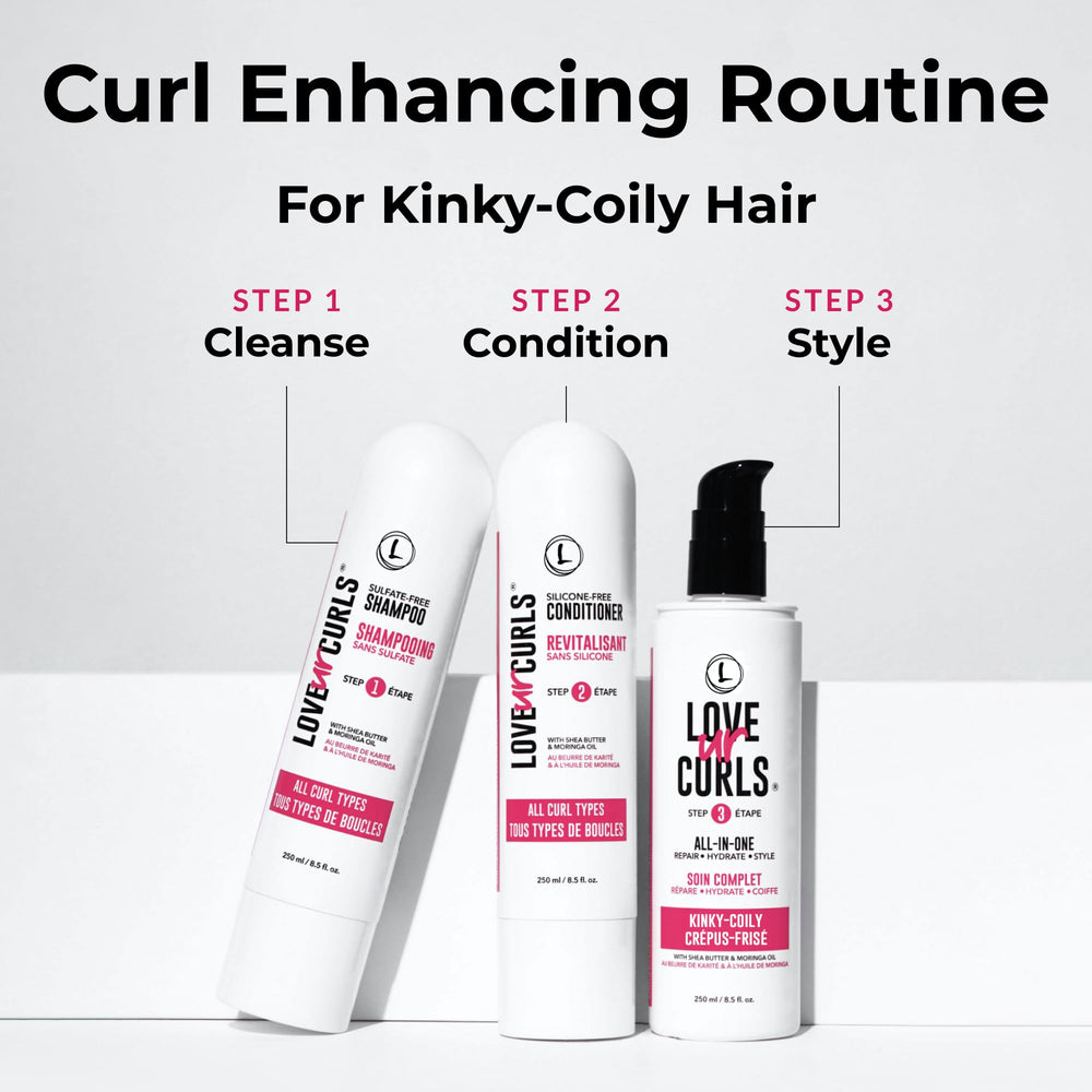 Love Ur Curls Ultra-Hydrating Conditioner jar highlights detangling and moisture