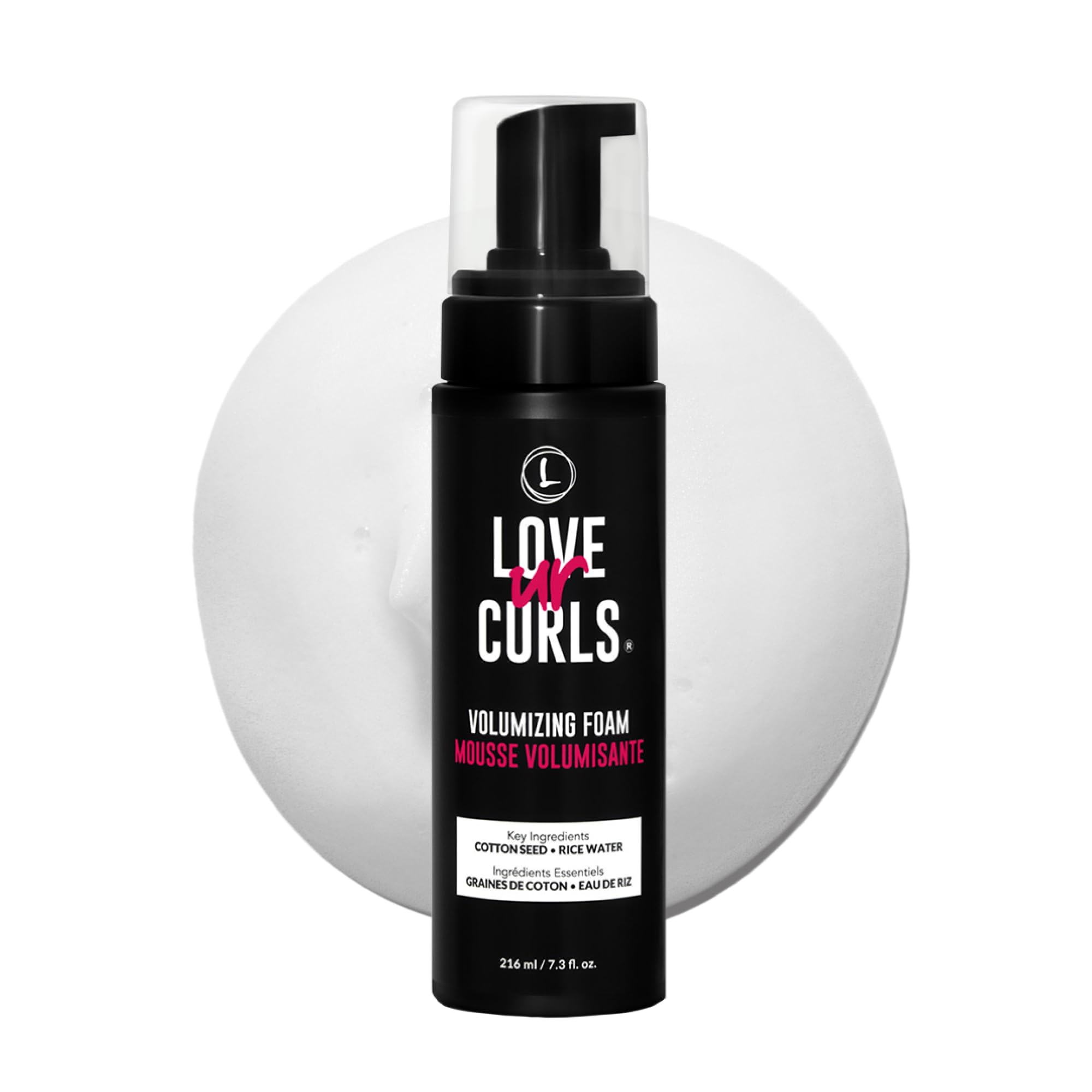 Love Ur Curls Volumizing Foam bottle pour delivers weightless volume for curls without stiffness