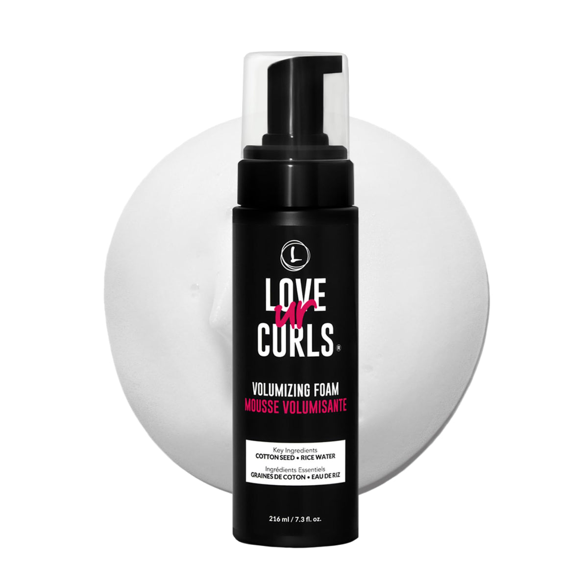 Love Ur Curls Volumizing Foam bottle pour delivers weightless volume for curls without stiffness