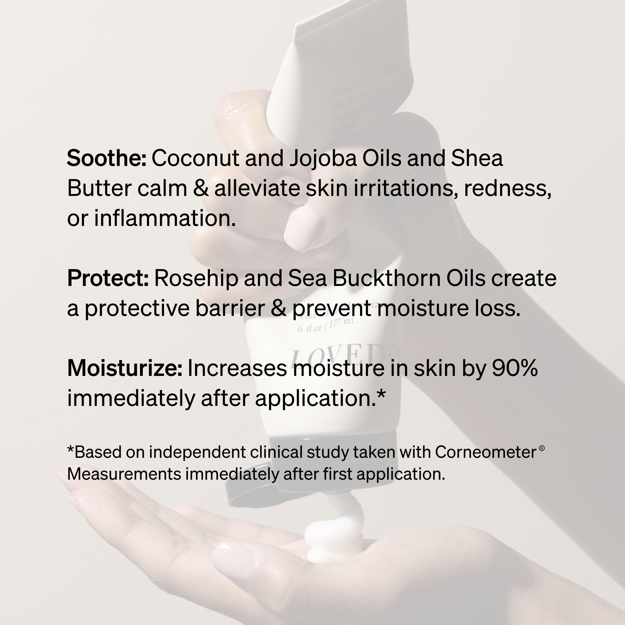 Mango butter and shea butter provide softening in Loved01.
