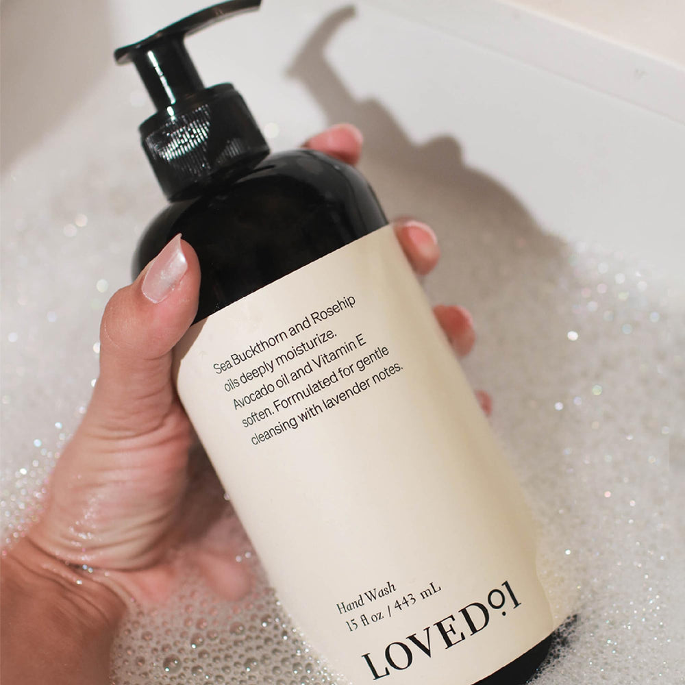 Loved01 Hand Wash vitamin-e-avocado-oil focuses on skin-softening and conditioning.