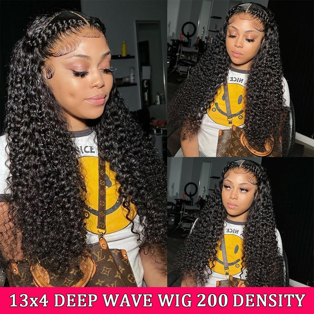 Lovelyworld Deep Wave Wig baby hairs preplucked for seamless blend.
