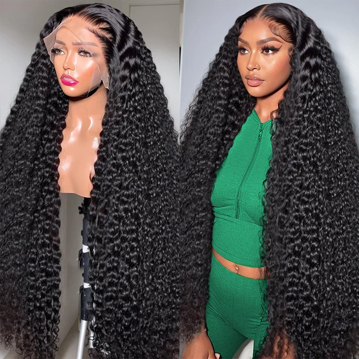 Lovelyworld Deep Wave Wig hairline detail for natural daily look.