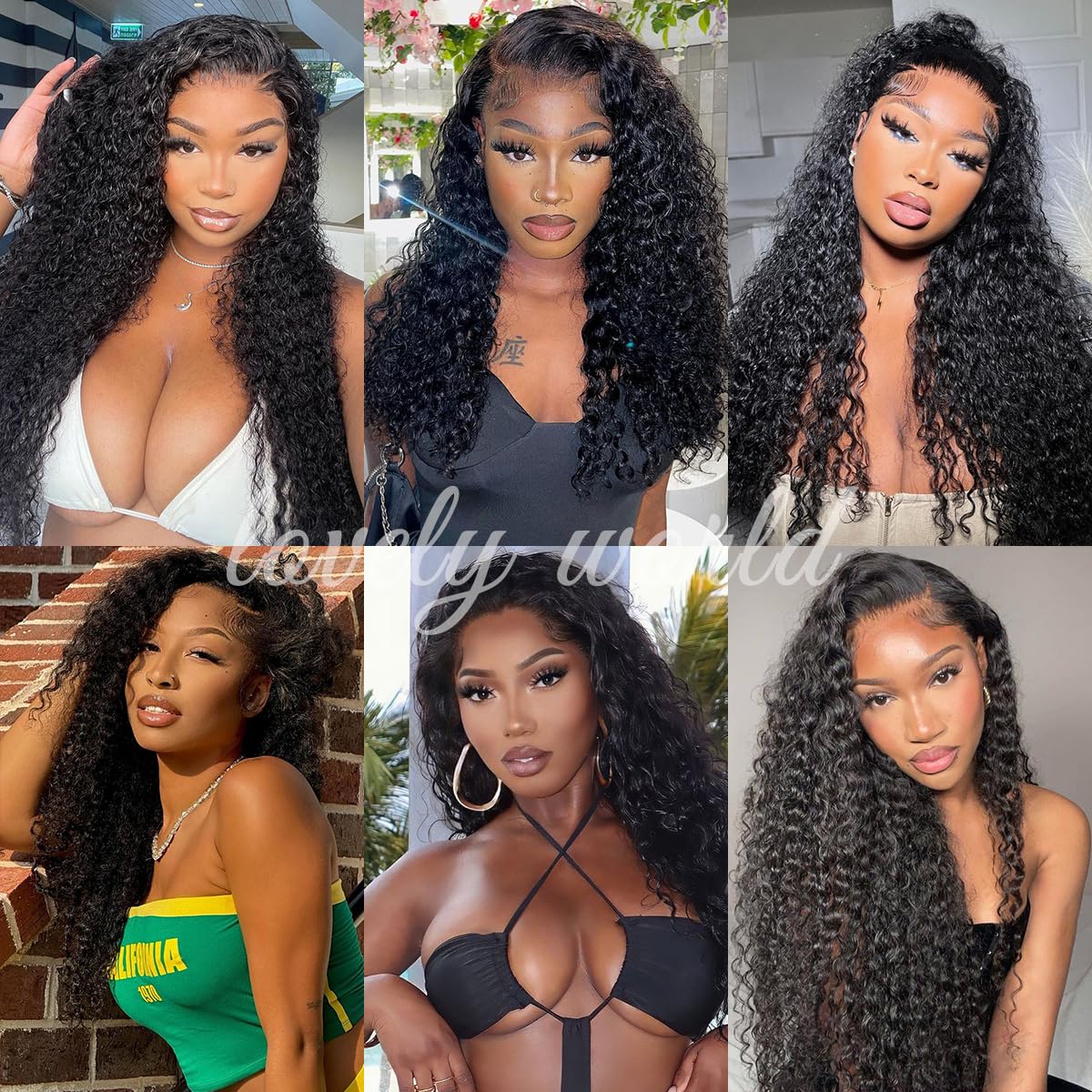 Lovelyworld Deep Wave Wig 30 inch length creates dramatic movement.
