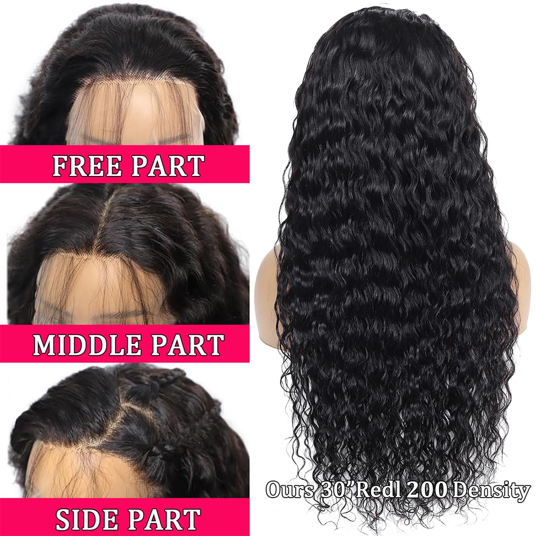 Lovelyworld Deep Wave Wig wet-look styling option.