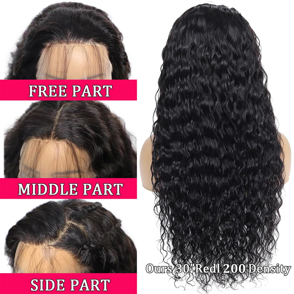 Lovelyworld Deep Wave Wig wet-look styling option.
