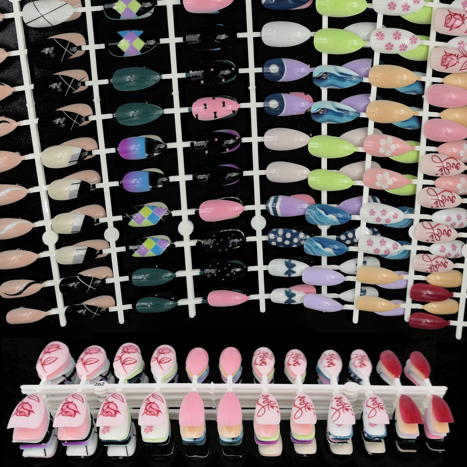 LoveOurHome glossy ABS medium-length press-on nails for durable at-home styling
