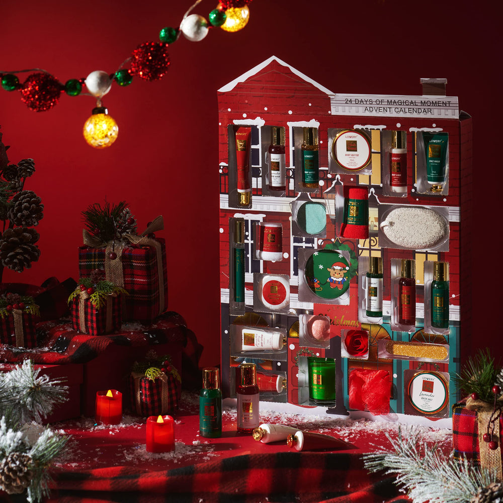LOVERY Advent Calendar 2025 doors open revealing daily spa treats