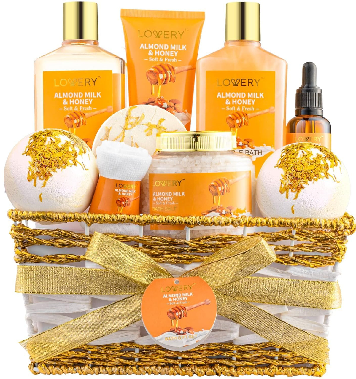 LOVERY almond milk & honey shower gel nourishes skin during a refreshing cleanse.