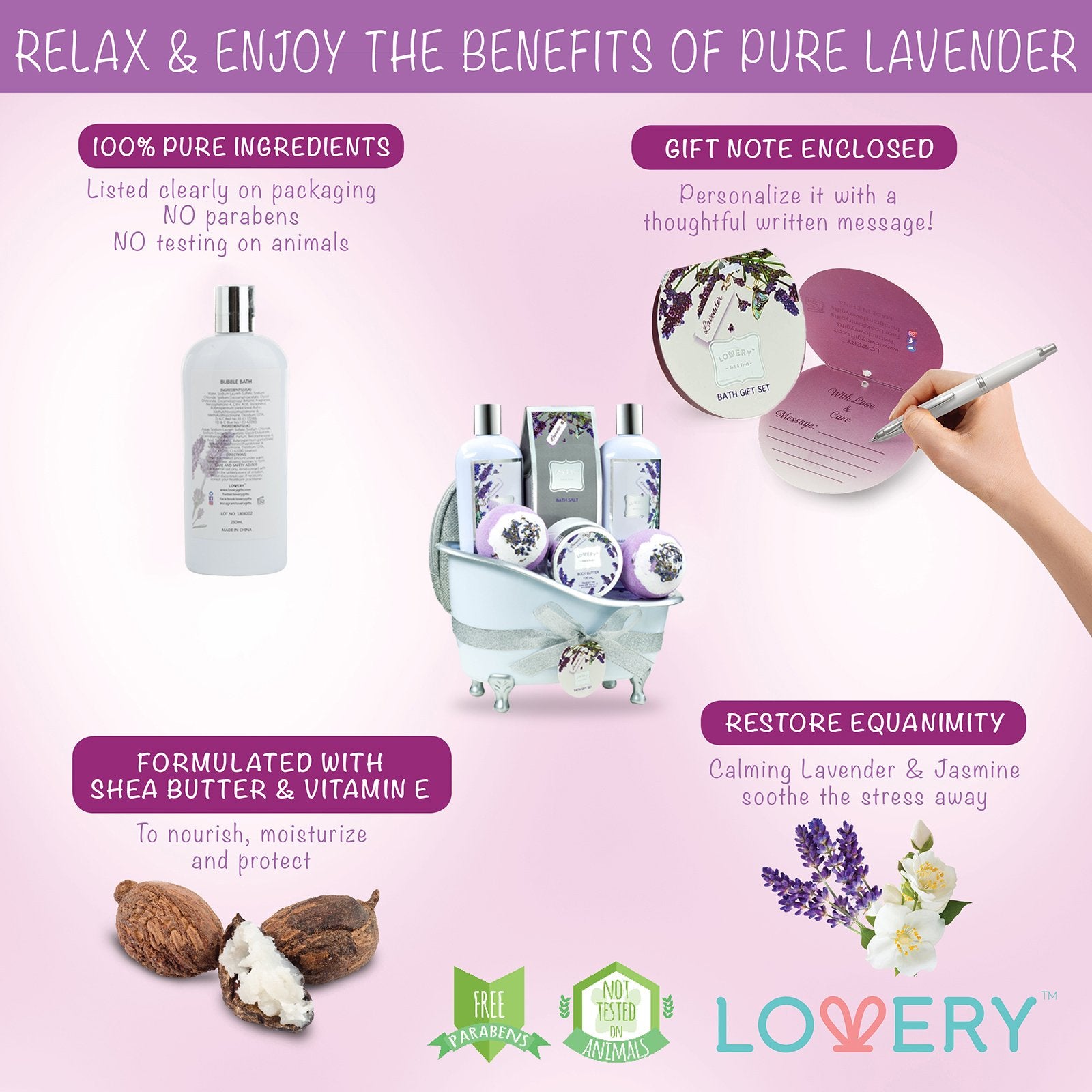 LOVERY bath oil nourishes skin and enhances spa-like bath ritual.