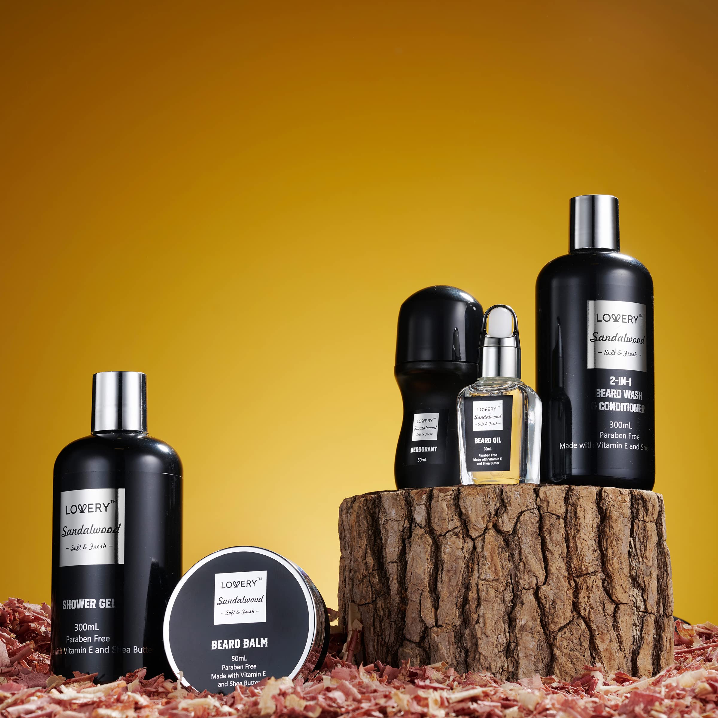 LOVERY beard balm and growth oil jars for styling and nourishment