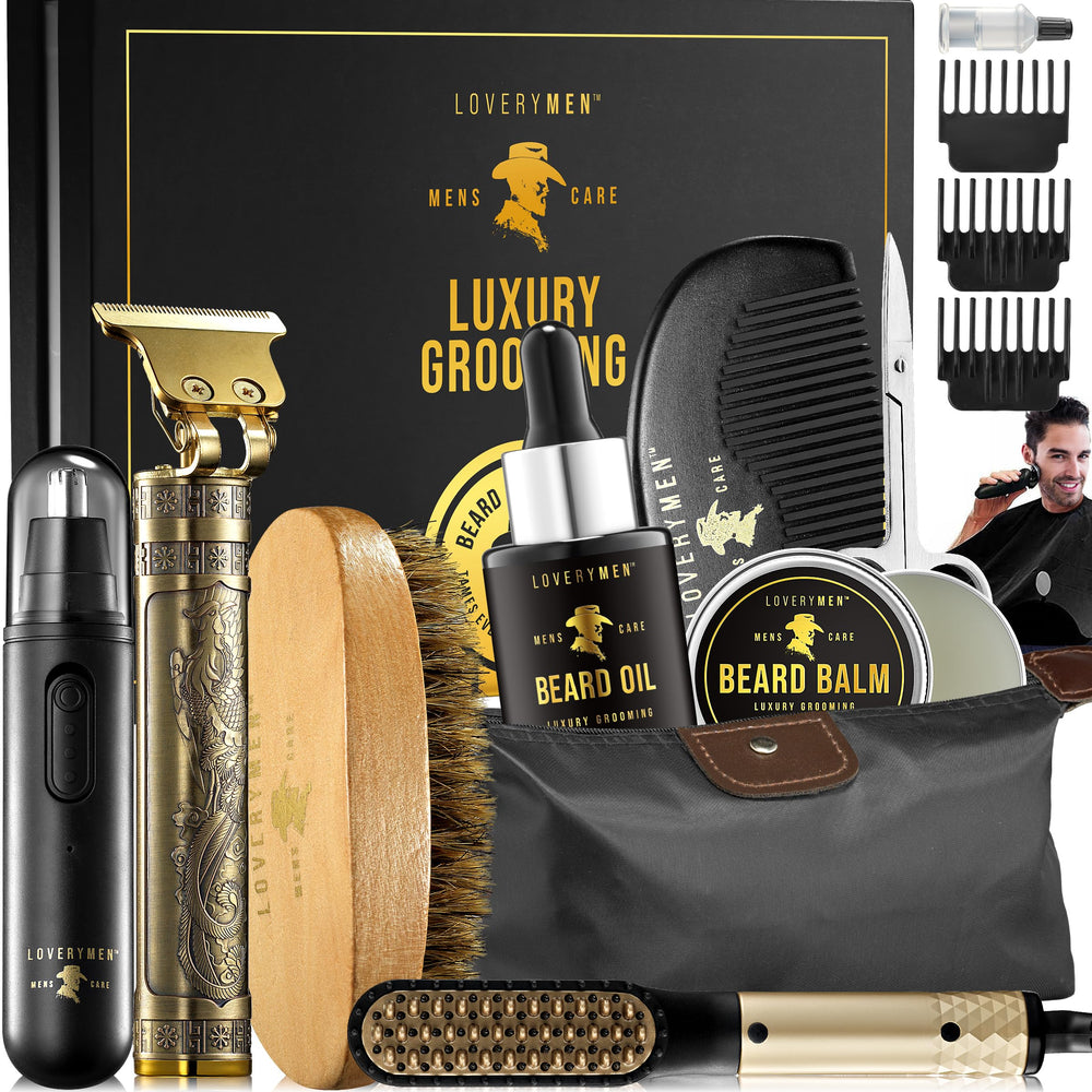 LOVERY beard-brush-comb-scissors: shaping and detailing grooming tools