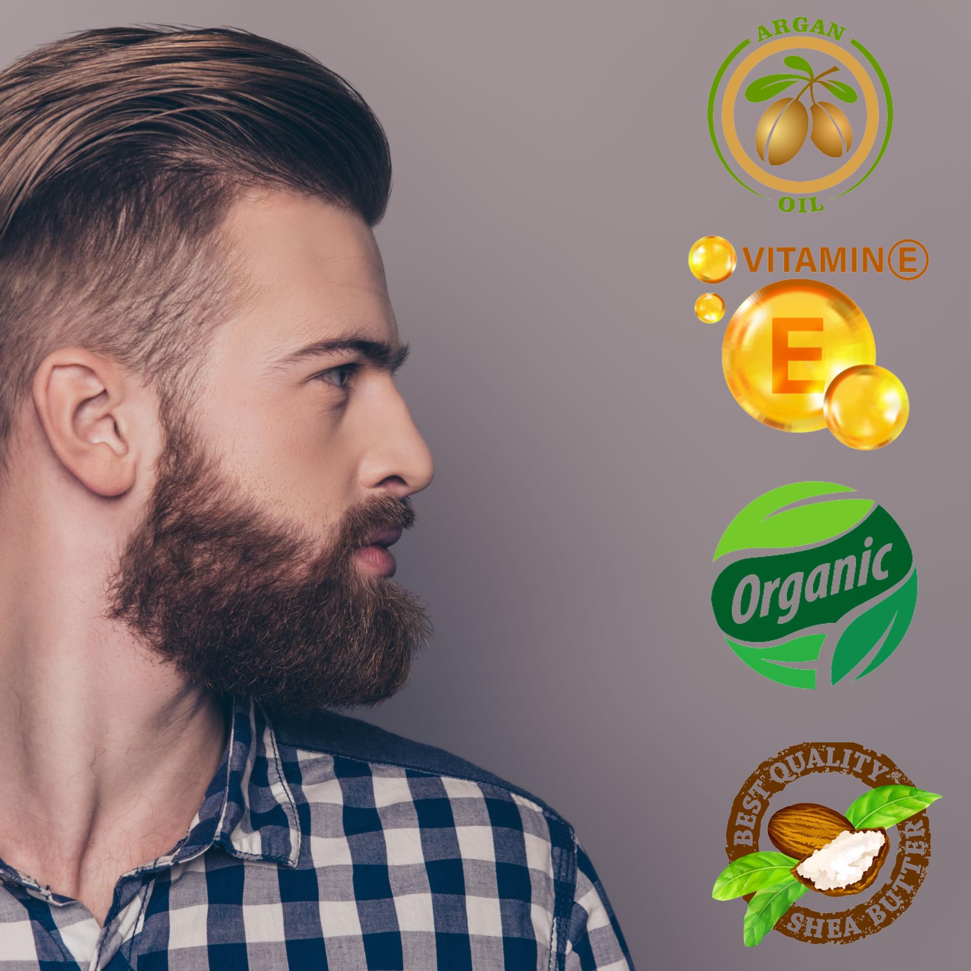 Lovery beard brush for easy shaping and detangling.