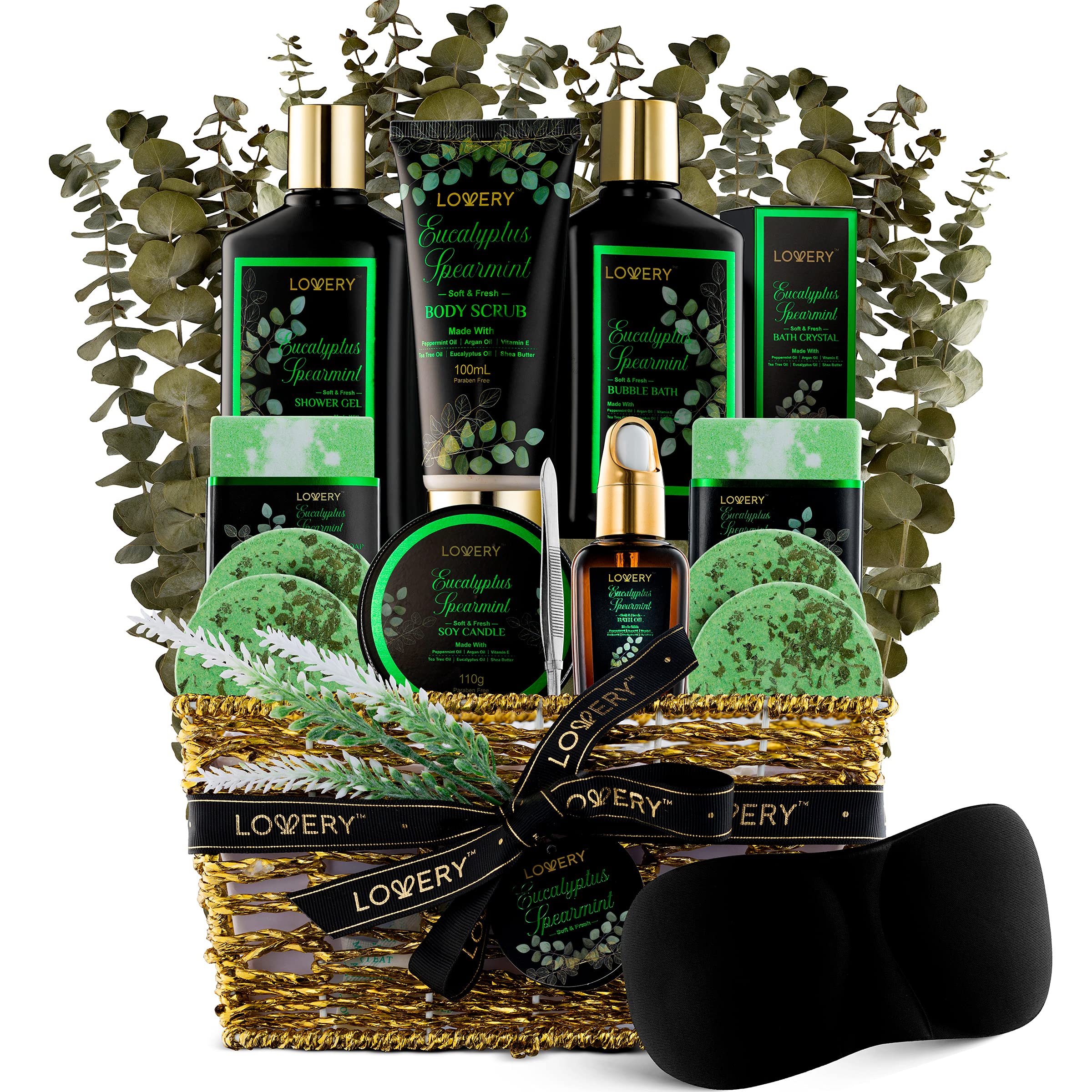 Lovery bath set packaging shows a gift-ready holiday presentation