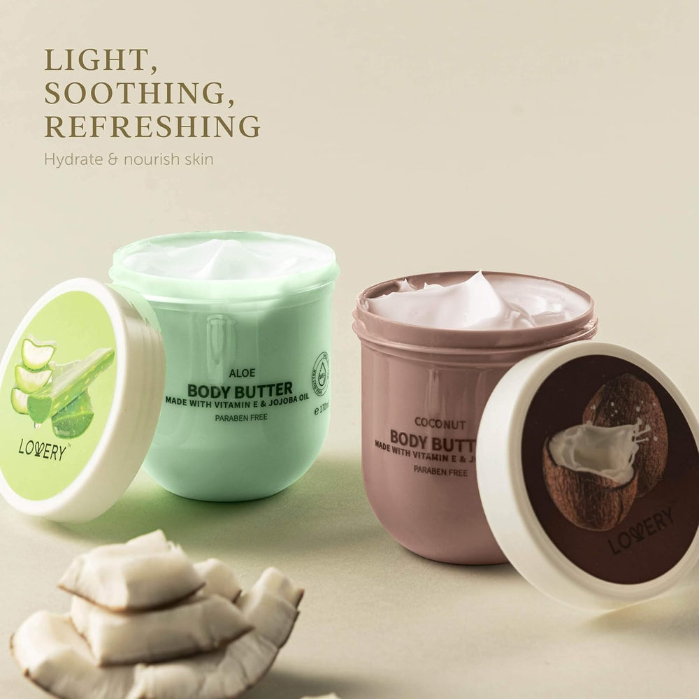 LOVERY coconut fragrance body butter with tropical scent and silky skin
