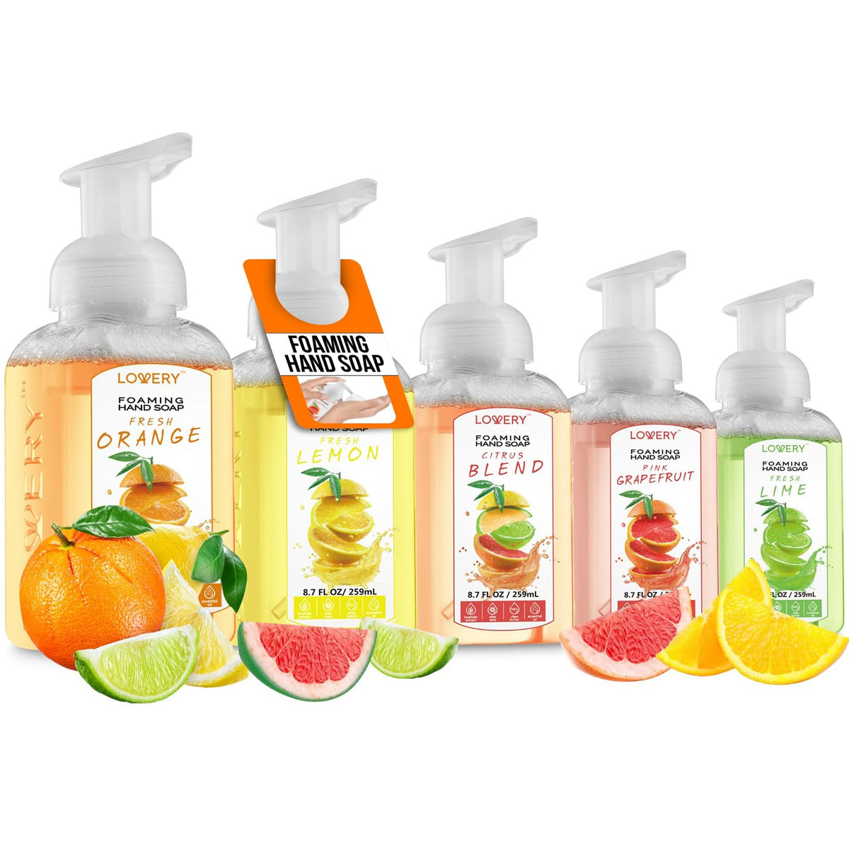 Lovery foaming hand soap pump five-pack for kitchen and bath