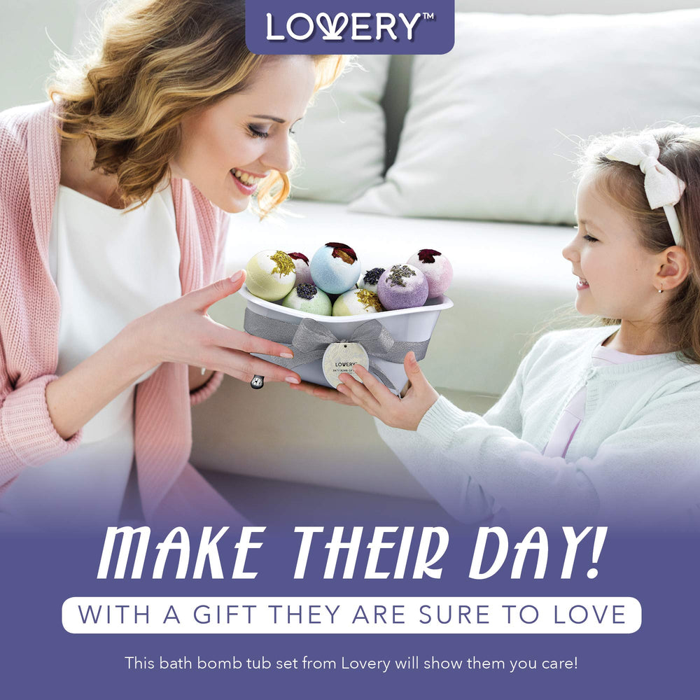 LOVERY spa-ready bath scene highlighting a ready-to-gift set