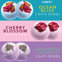 LOVERY two-tone bath fizzies with vibrant colors for a refreshing soak
