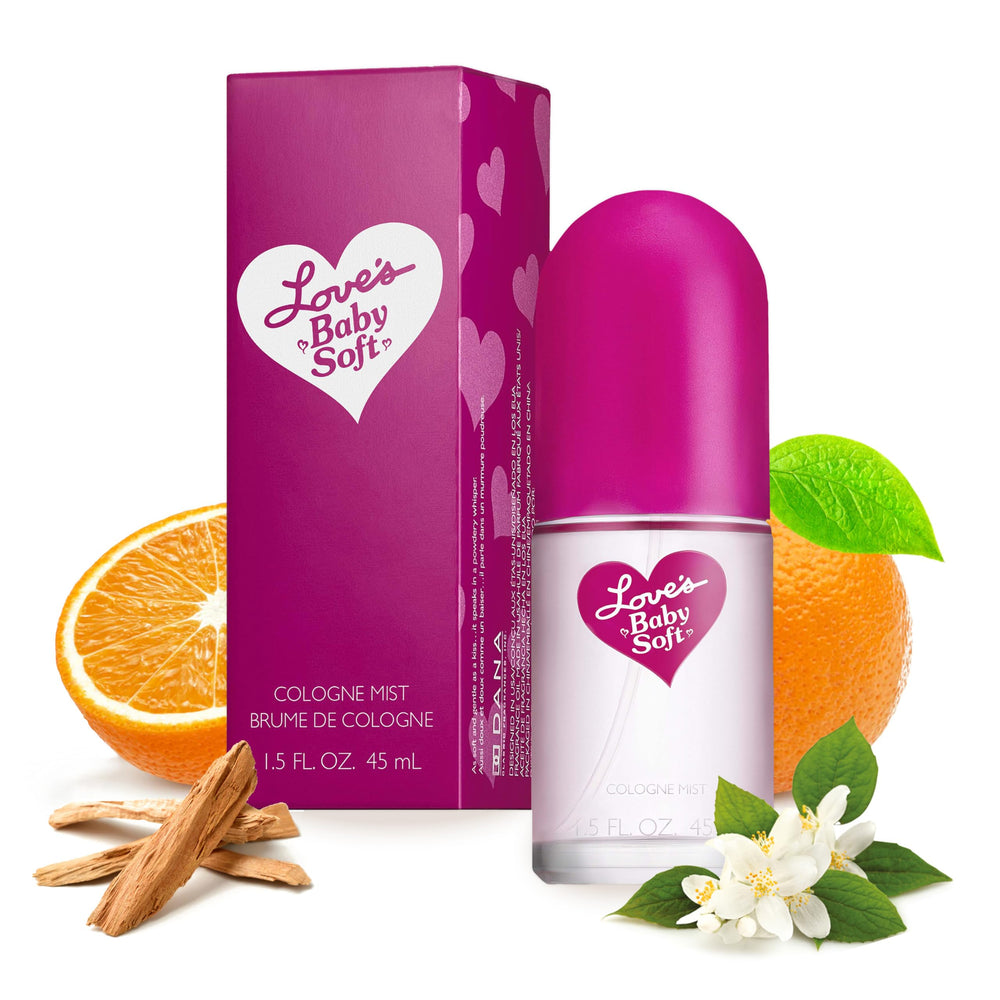 Love's Baby Soft Cologne Mist original bottle highlights powdery floral fragrance for everyday freshness.