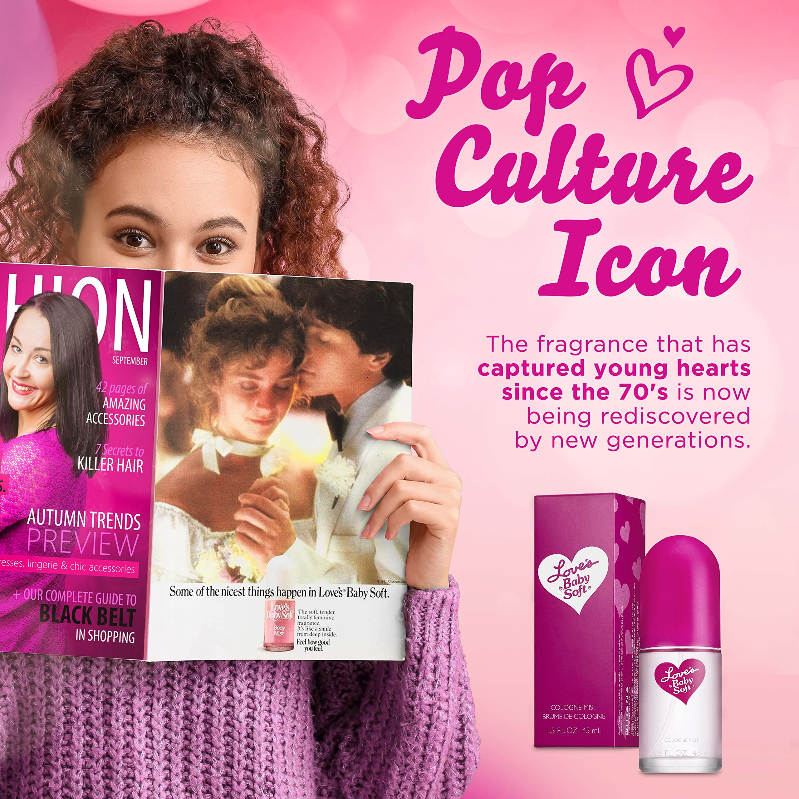 Love's Baby Soft Cologne Mist spray-application shows light, fresh mist ideal for all-day use.