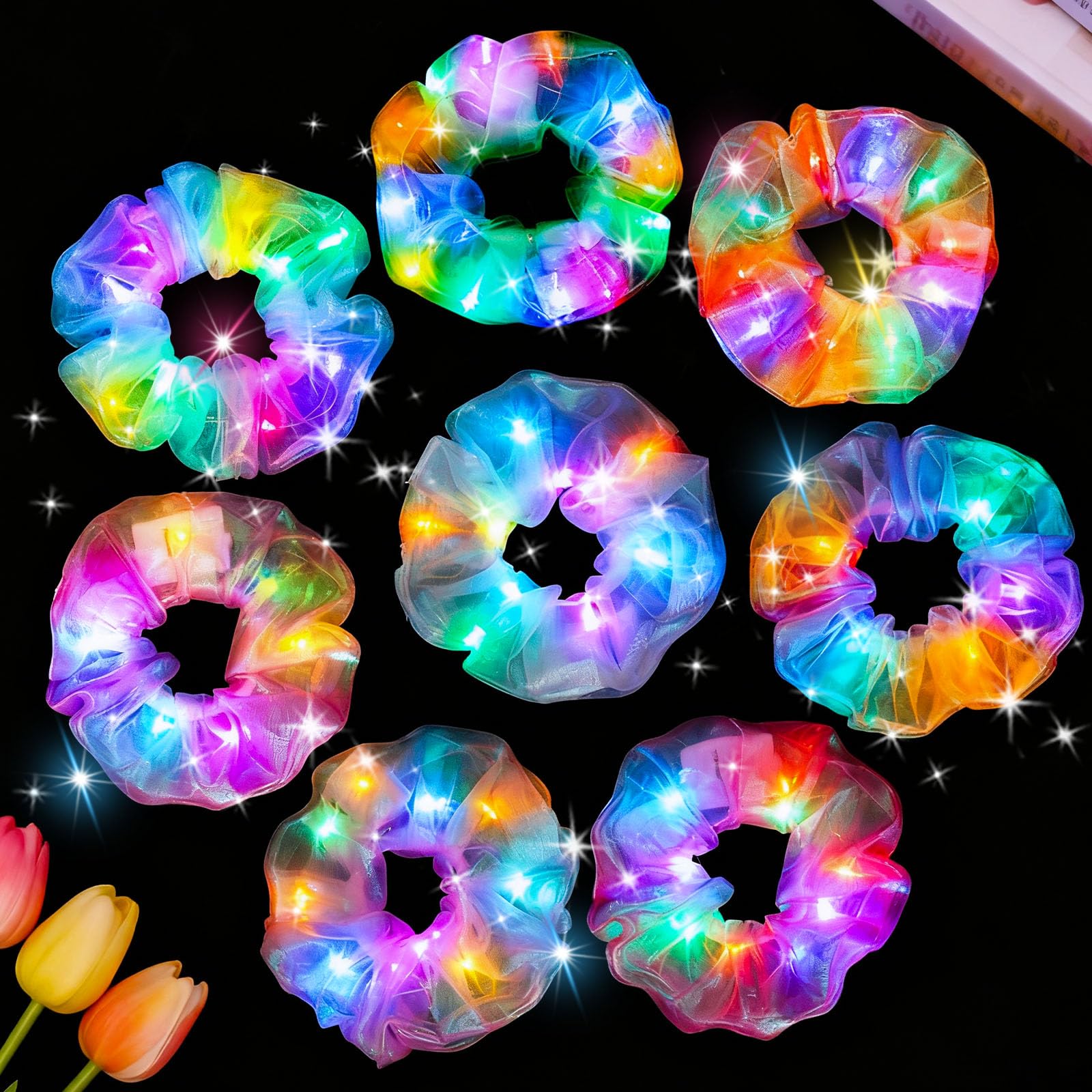 LovesTown LED scrunchies glow-on-dark for standout party looks
