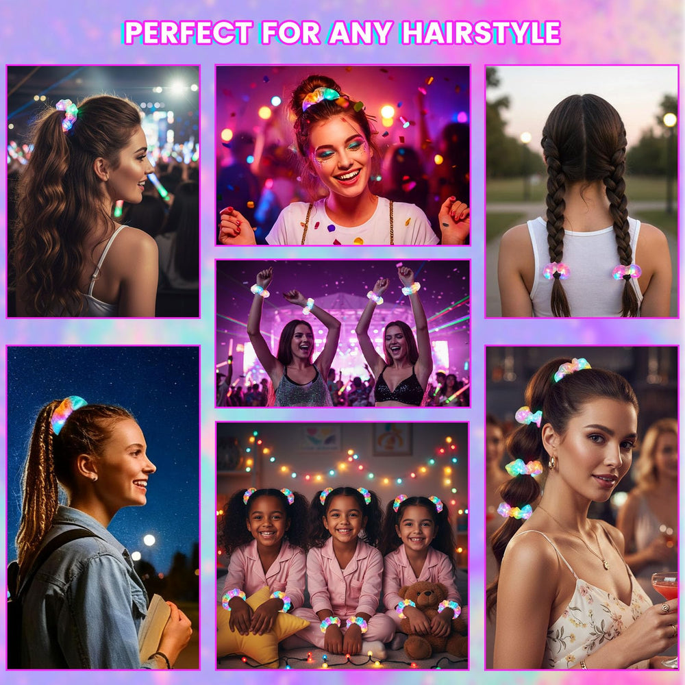 LovesTown LED scrunchies soft-hair-friendly fabric for gentle wear