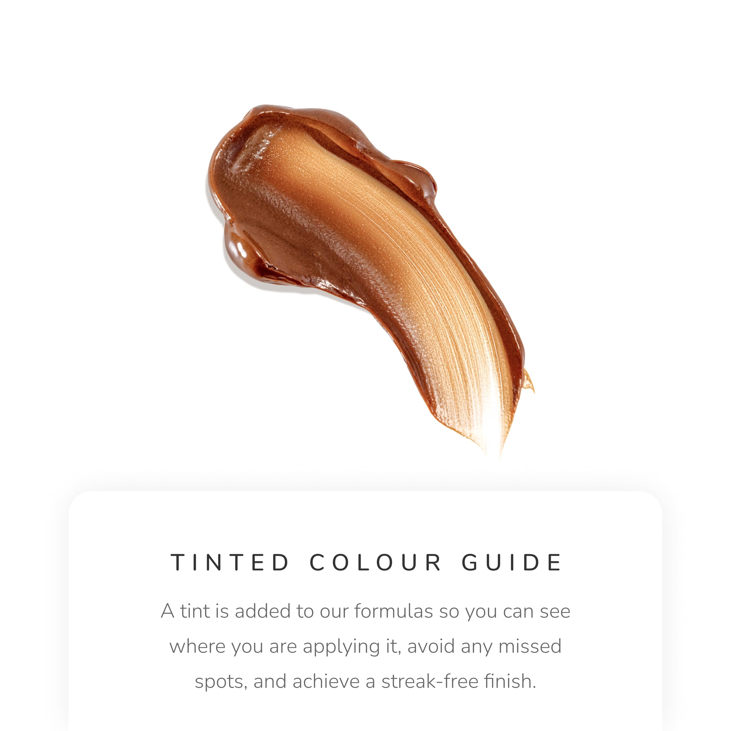 Loving Tan 2 Hr Express lotion color-guide application demonstrates streak-free coverage.