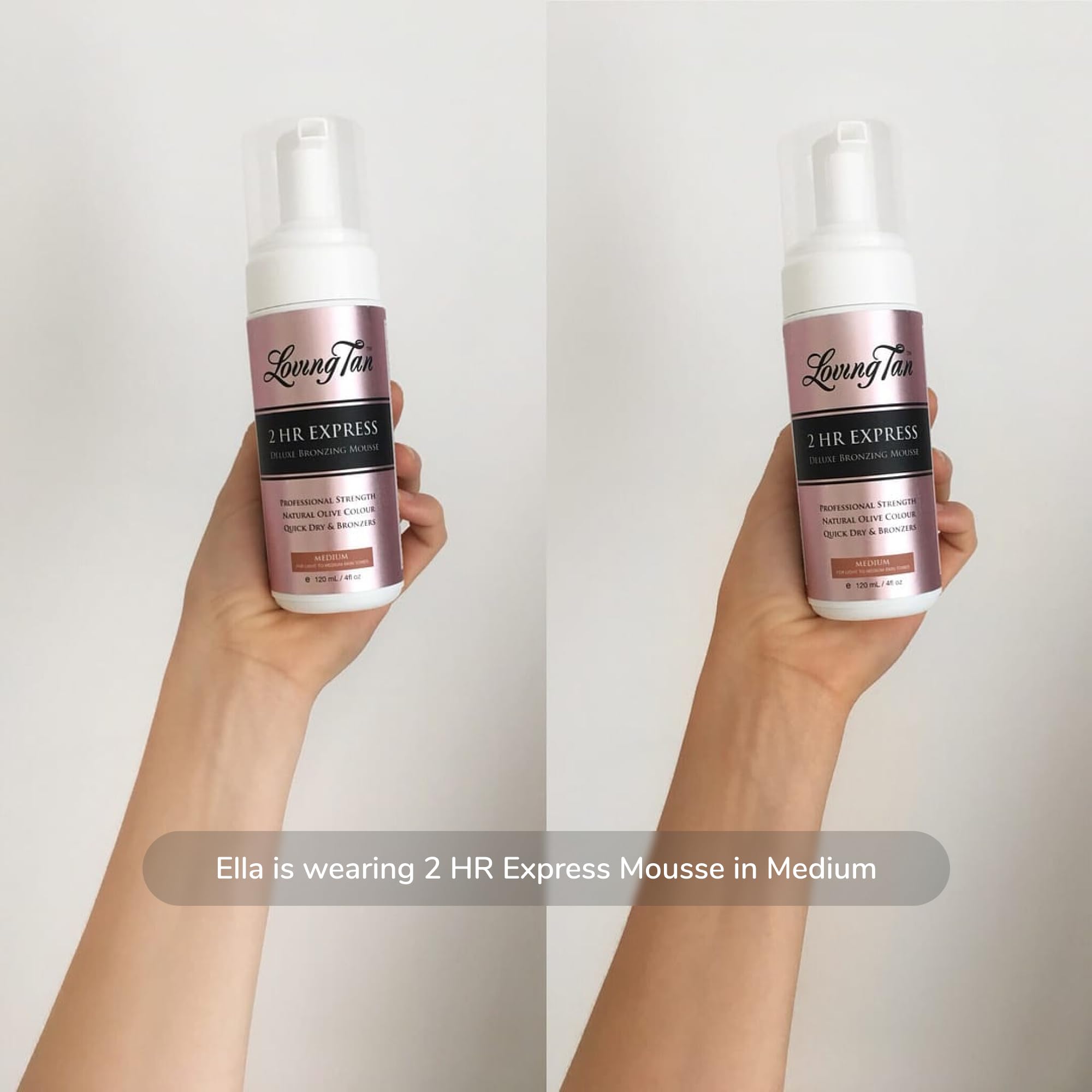 Loving Tan 2 HR Express developing tone image captures color shift over 24 hours