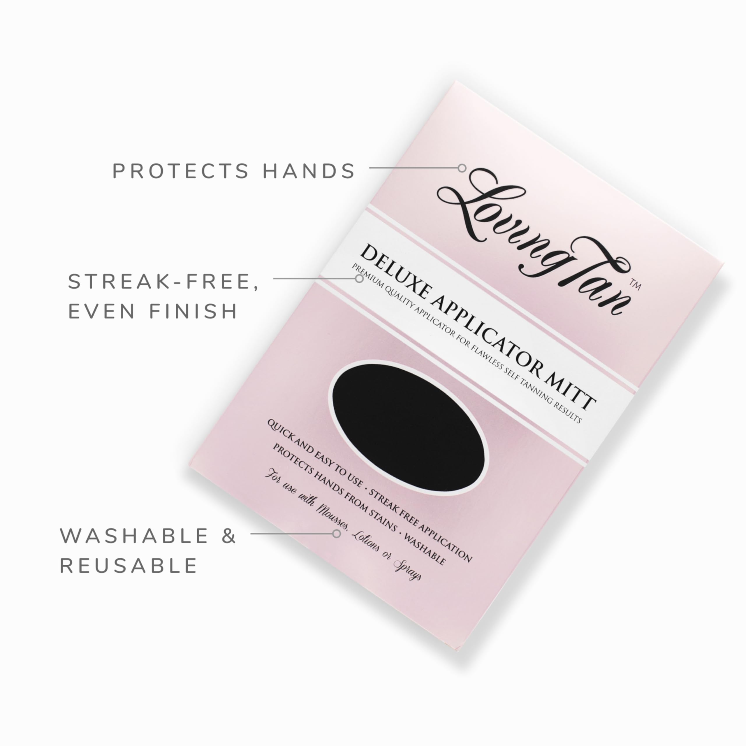 Loving Tan Deluxe Applicator Mitt blending self-tan to a natural glow on the body