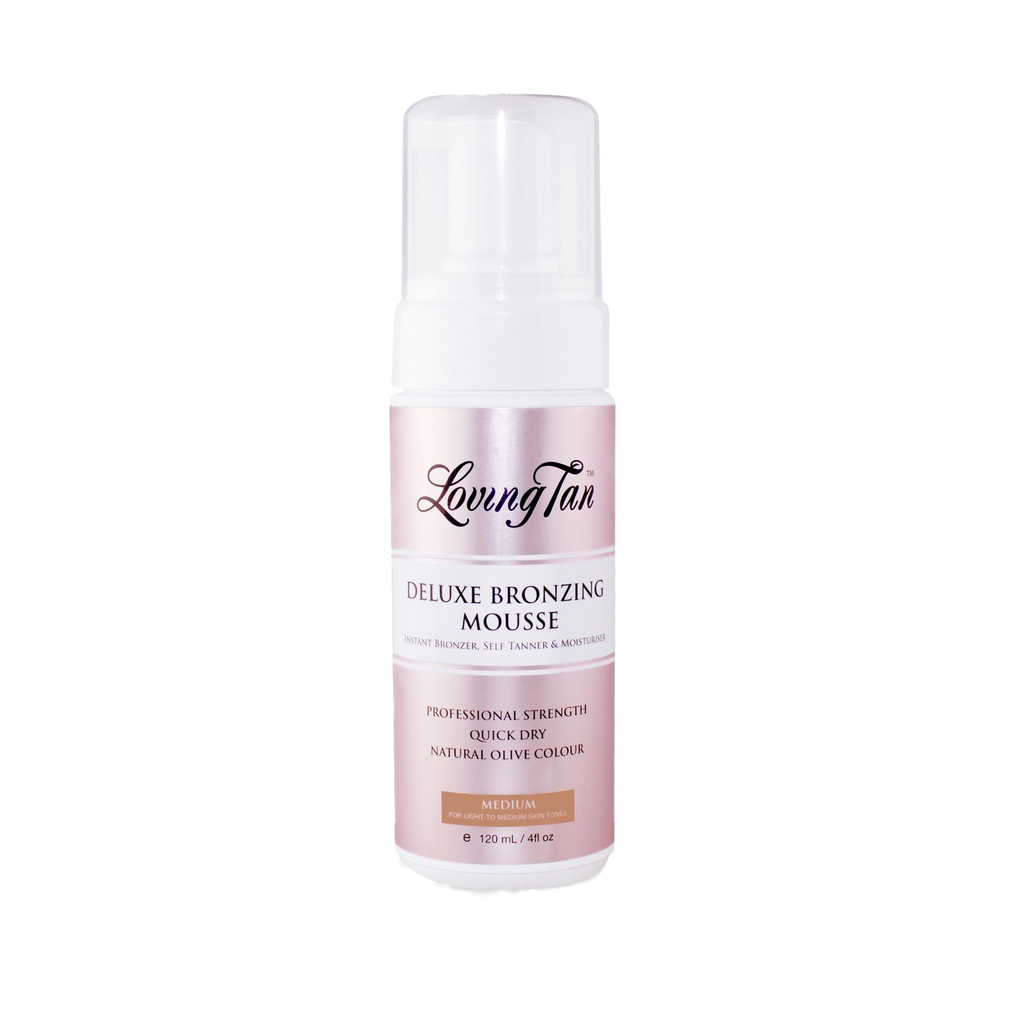 Loving Tan Deluxe bronzing mousse bottle for natural tan.