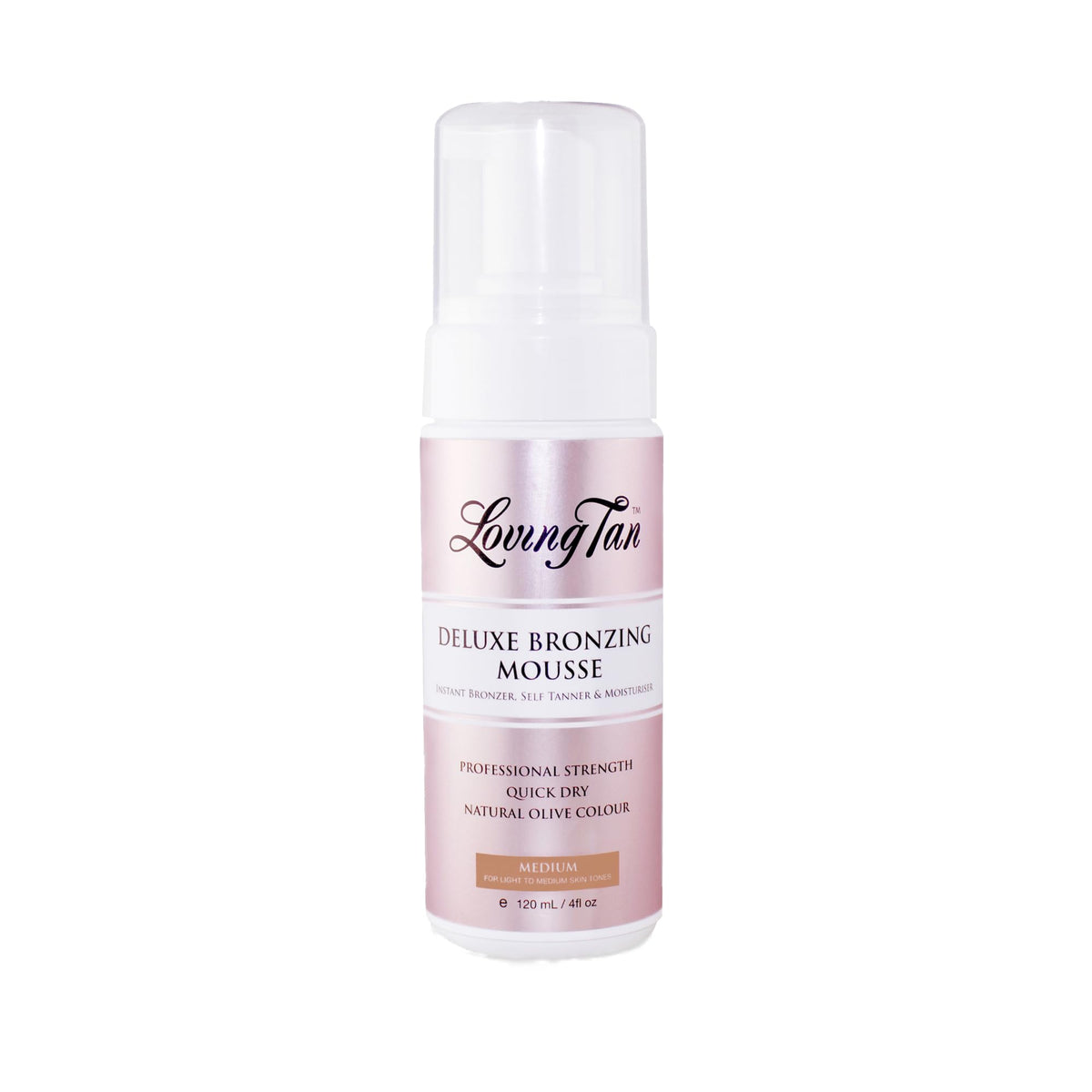 Loving Tan Deluxe bronzing mousse bottle for natural tan.