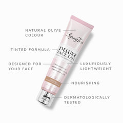 Loving Tan Deluxe Face Self Tanner Medium neck-application blends at jawline and hairline