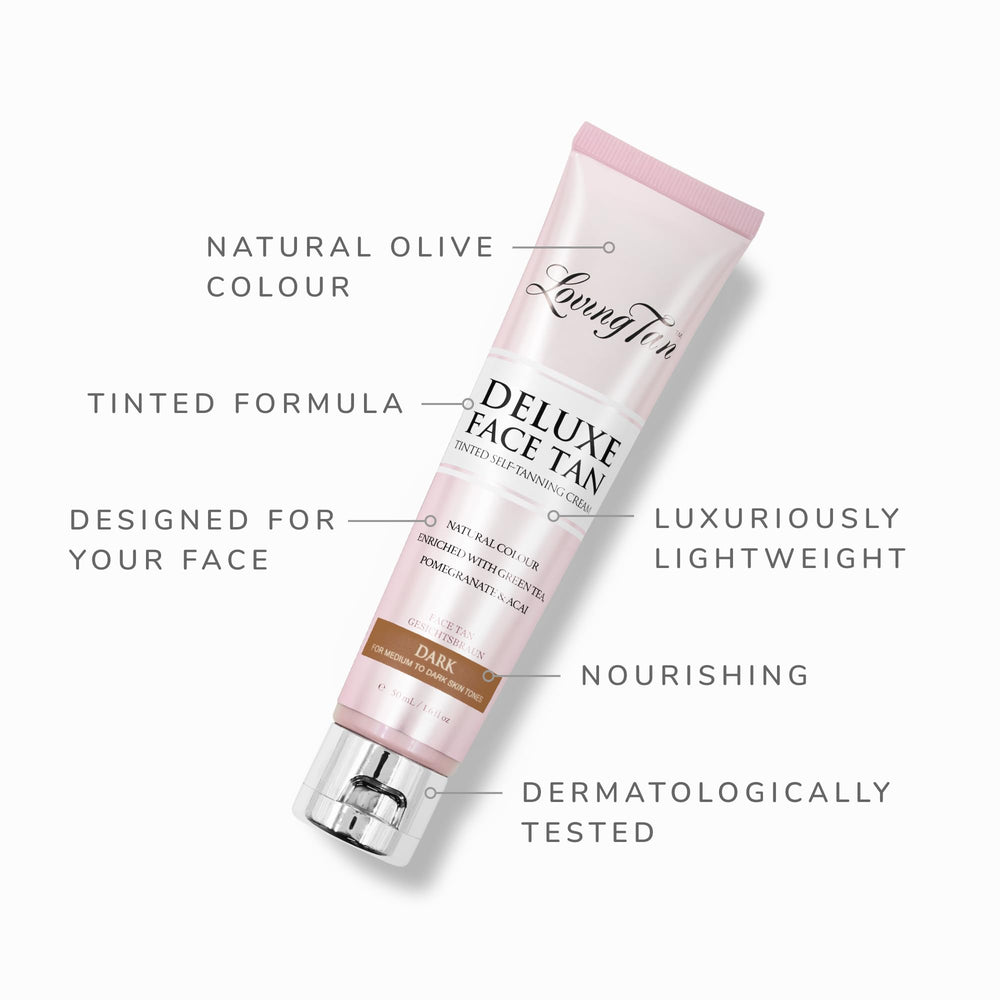 Loving Tan Deluxe Face Self Tanner texture on skin looks lightweight blend.