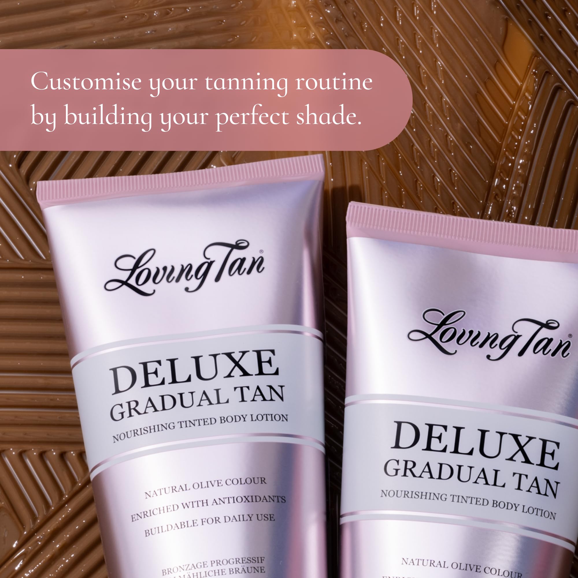 Loving Tan Deluxe Gradual Tan Lotion fast-drying formula reduces stickiness after application.