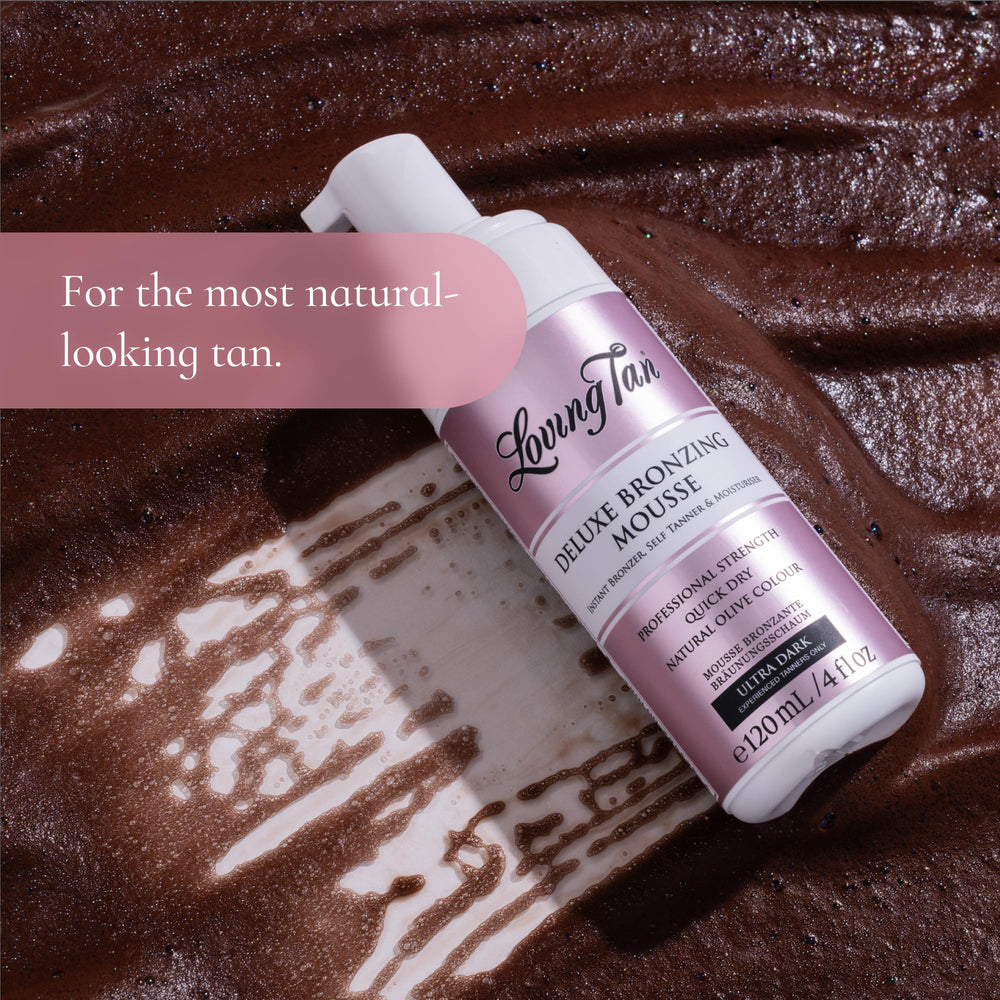 Loving Tan Deluxe packaging and 4 fl oz bottle design.