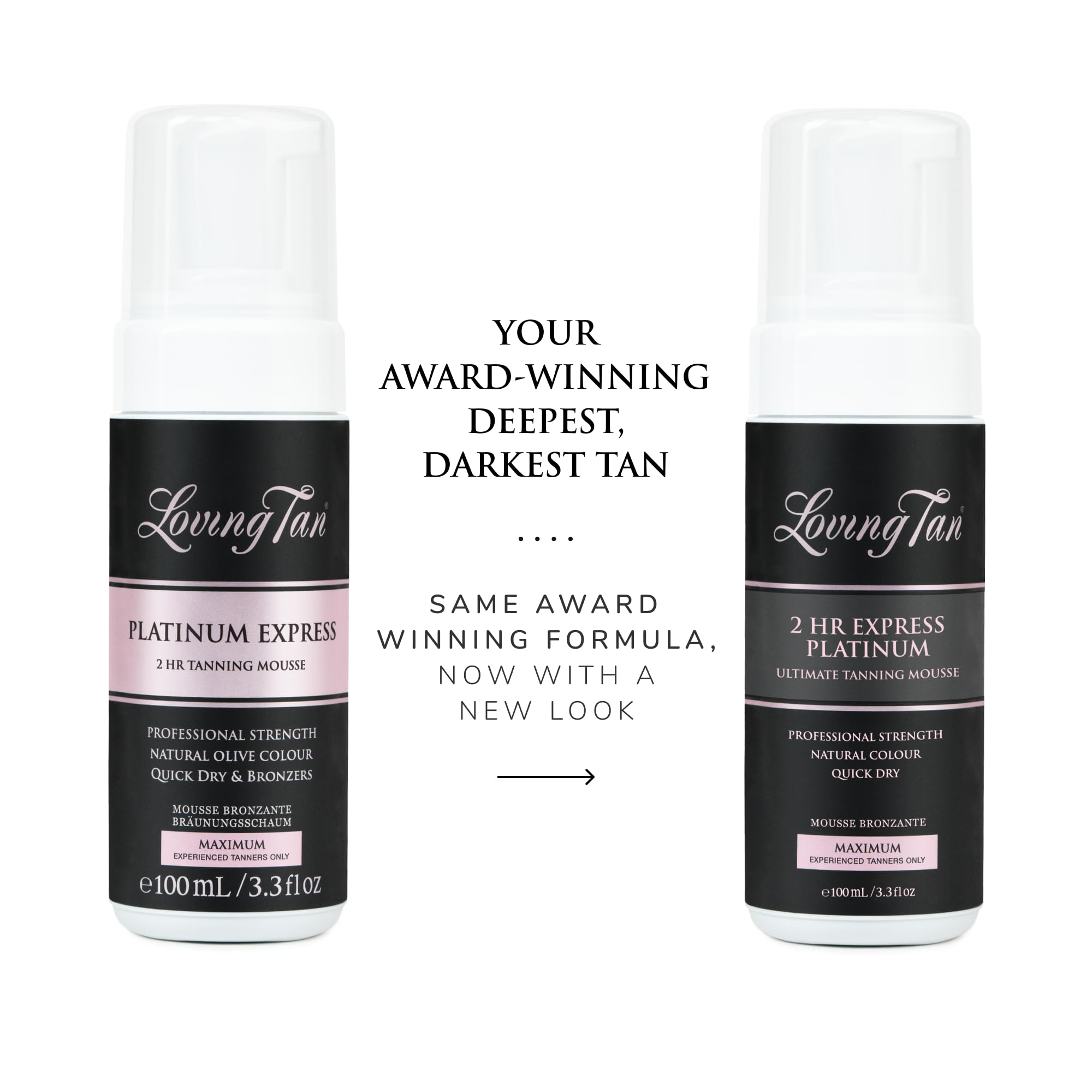 Loving Tan Platinum color guide swatch demonstrates easy, instant bronzer for precise application.