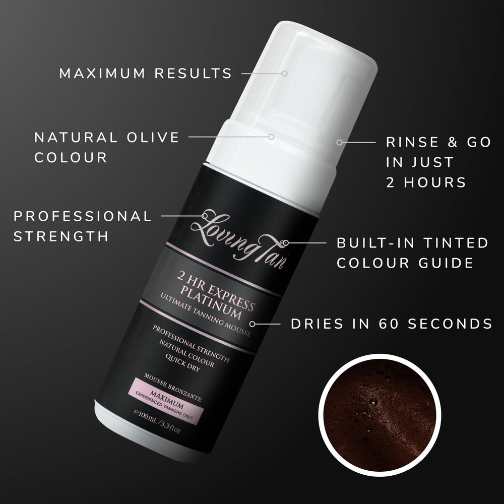 Loving Tan mousse drying within 60 seconds leaves no sticky residue.