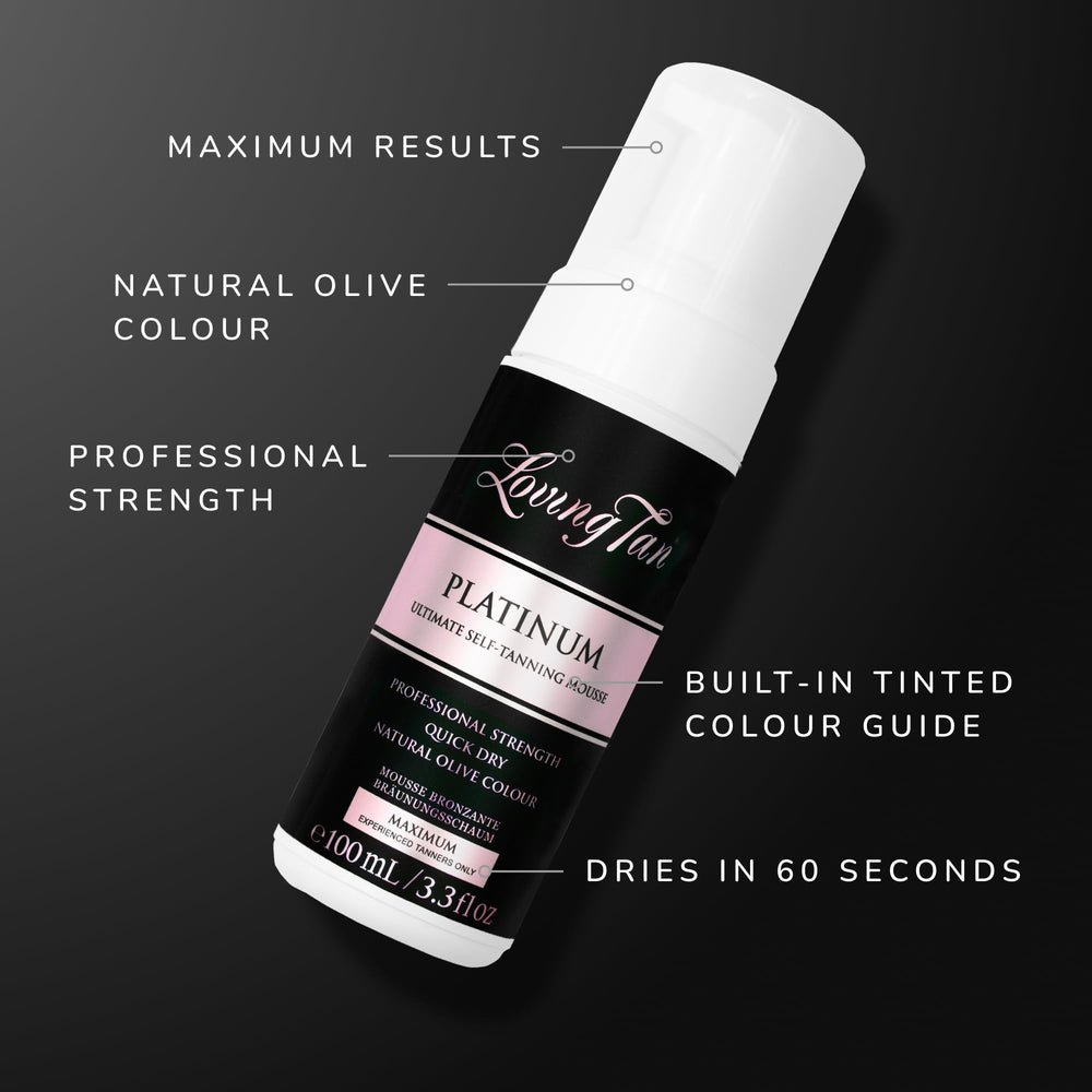 Loving Tan Platinum Dark color guide bronzer enables easy application