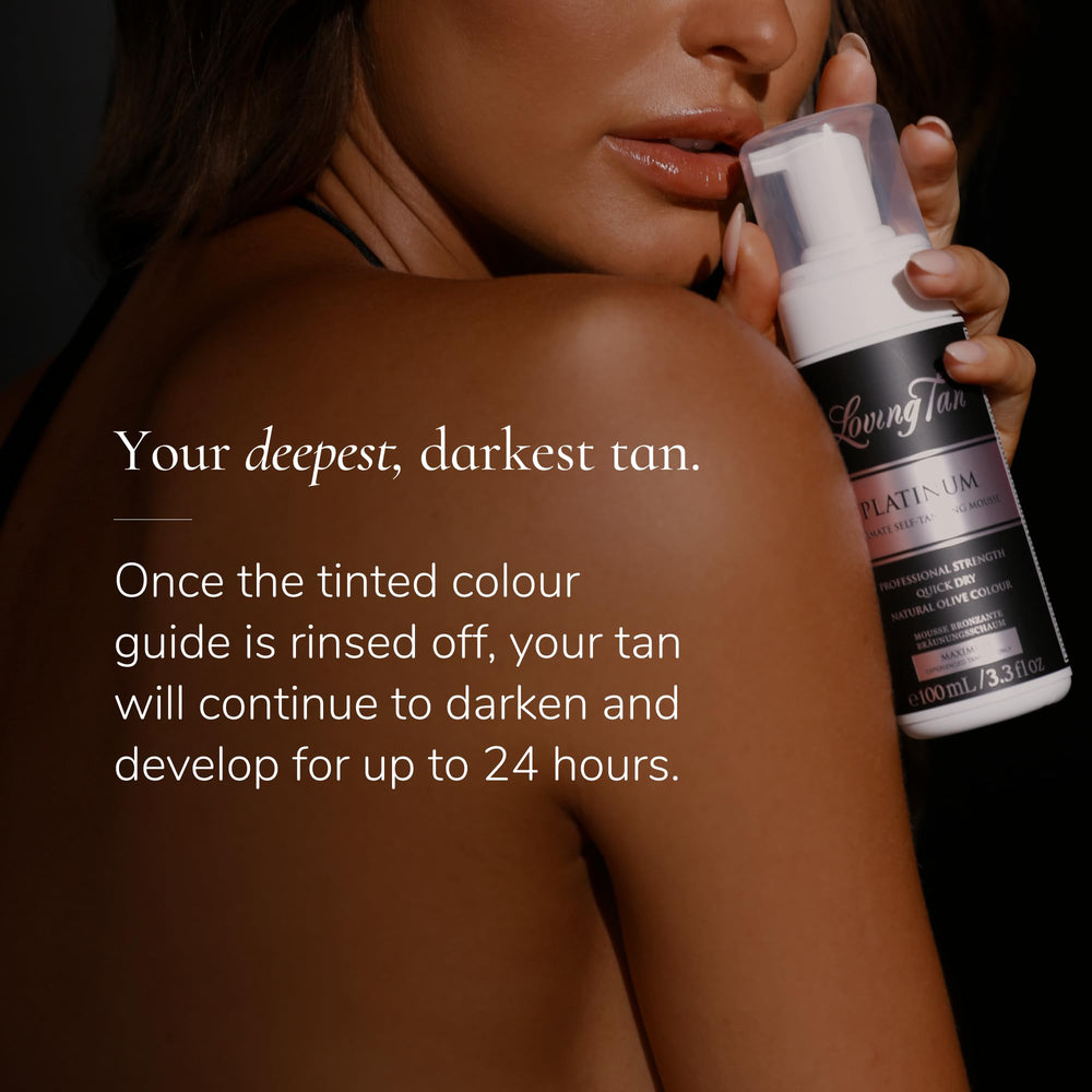 Loving Tan Platinum Dark developing after shower for lasting tone